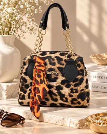 Savanna Bag Leopar Desenli Zincir Detaylı Çanta