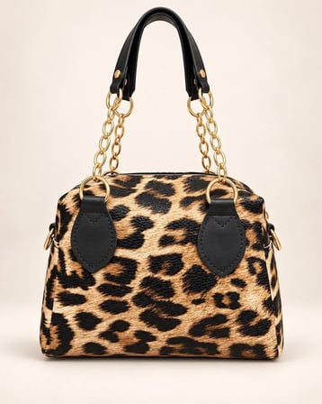 Savanna Bag Leopar Desenli Zincir Detaylı Çanta