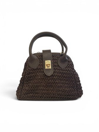 Sienna Straw Mini Bag Kadın Koyu Kahverengi Hasır Çanta