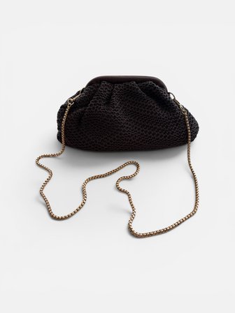 Sienna Straw Bag Kadın Koyu Kahverengi Hasır Clutch Çanta