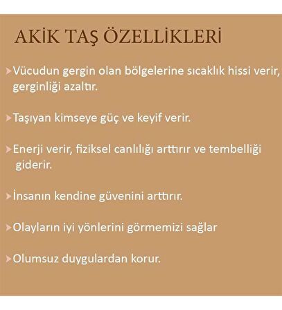 Akik Taşlı Yonca Gümüş Bileklik