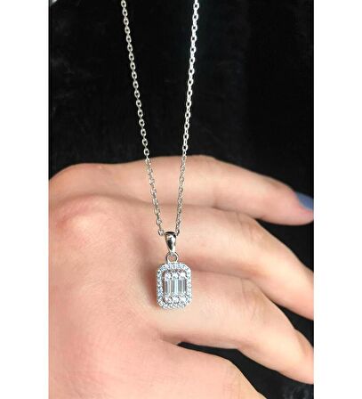 Gümüş Kültür Pırlanta Baget Kolye