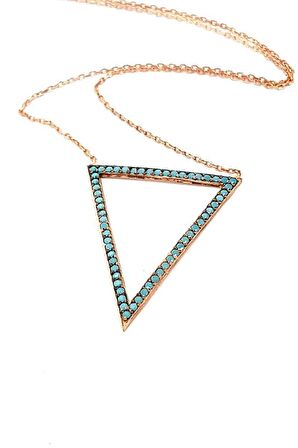 Turkuaz taşlı gümüş Kadın kolye 