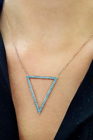 Turkuaz taşlı gümüş Kadın kolye 