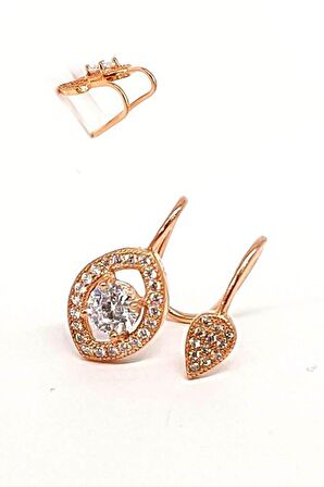 Pırlanta Işıltısında zirkon taşlı gümüş Kıkırdak Küpesi