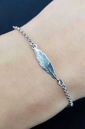 Tüy Figürlü İtalyan tasarımı gümüş Kadın bileklik