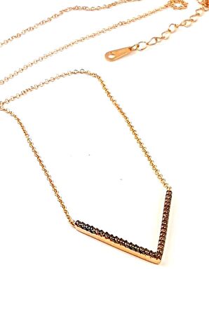 Granat Taşlı Gümüş Kadın Kolye 