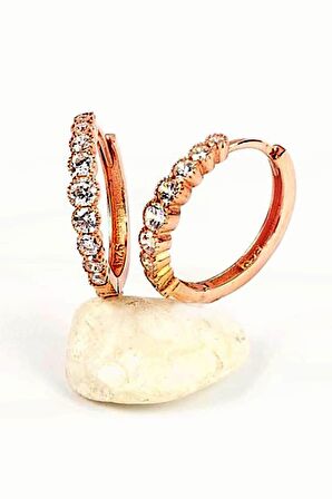 Süzme Zirkon taşlı Pırlanta ışıltısında halka küpe