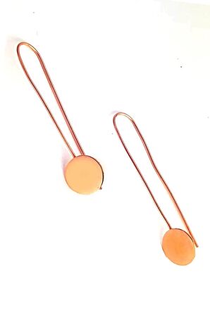 İtalyan tasarımı gümüş üzerine rose altın kaplama sallantılı küpe