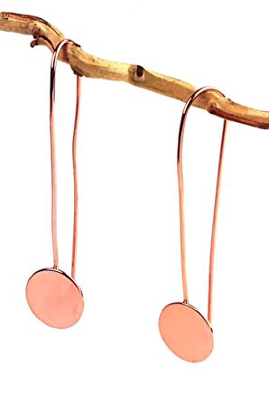 İtalyan tasarımı gümüş üzerine rose altın kaplama sallantılı küpe