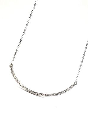 Pırlanta Işıltısında zirkon taşlı gümüş Kadın kolye 