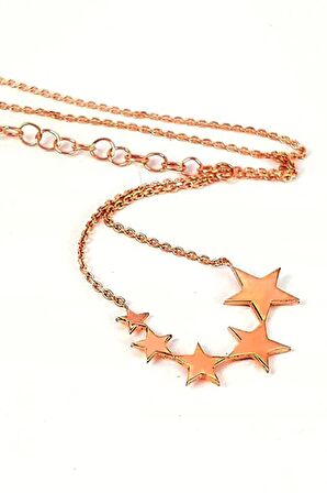 Yıldız Figürlü gümüş üzerine rose altın kaplama kolye