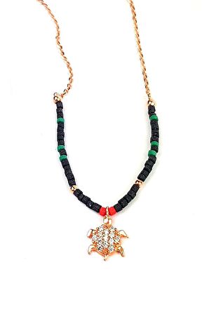 Gümüş Kaplumbağa detaylı miyuki kolye