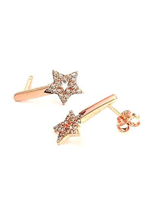 Zirkon taşlı yıldızlı gümüş Kadın küpe