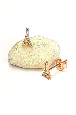 Zirkon taşlı eyfel kulesi minimal gümüş küpe