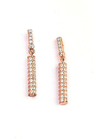 Zirkon taşlı gümüş zarif küpe