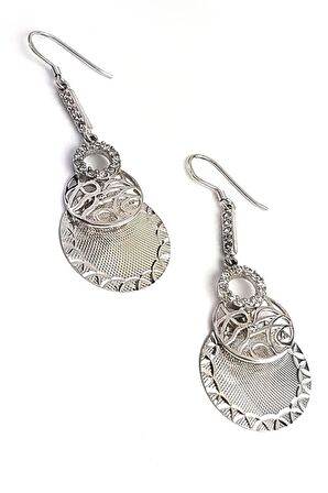 İtalyan tasarımı zirkon taşlı  gümüş Kadın küpe