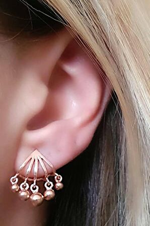 Gümüş rose trend küpe