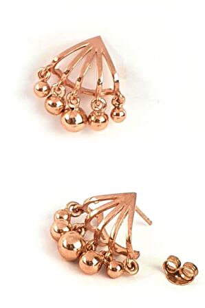 Gümüş rose trend küpe