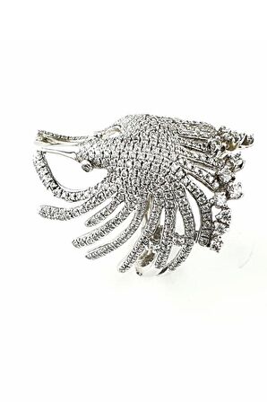 Anka kuşü figürlü gümüş lüks yüzük 