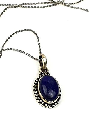 doğal lapis tasli gümüs tasarim kolye 