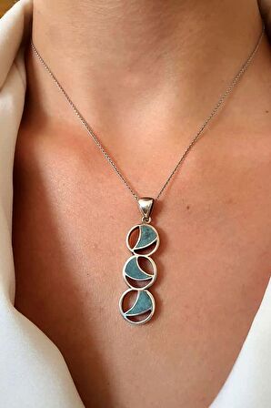 turkuaz taşlı gümüş kolye 