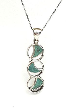 turkuaz taşlı gümüş kolye 