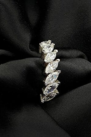SKY DIAMOND Gümüş Yarım tur yüzük