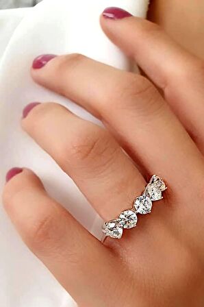 SKY DIAMOND gümüş beş taş yüzük 