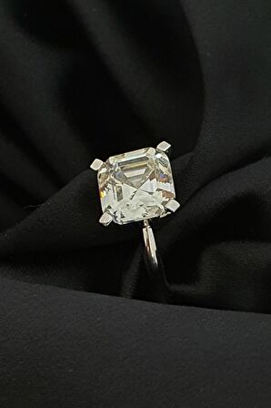 SKY DIAMOND gümüş rose altın kaplama tek taş yüzük