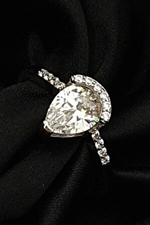 SKY DIAMOND gümüş tek taş yüzük