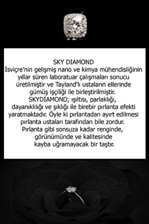 SKY DIAMOND gümüş rose altın kaplama tek taş yüzük