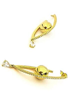 İtalyan tasarimi altın kaplama gümüş tasarım küpe 