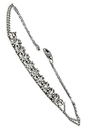 Pırlanta ışıltısında zirkon taşlı gümüş bileklik 