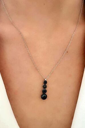 oniks taşlı gümüş kolye