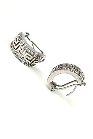 italyan tasarımı zirkon taşlı gümüş küpe 