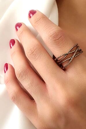 Sitrin taşlı gümüş rose yüzük