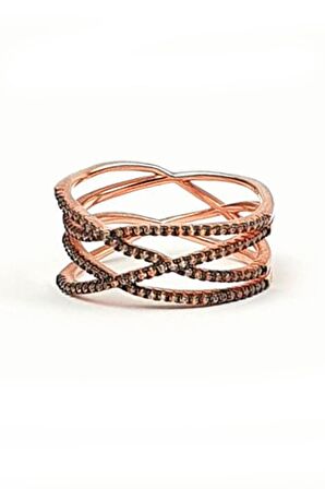 Sitrin taşlı gümüş rose yüzük