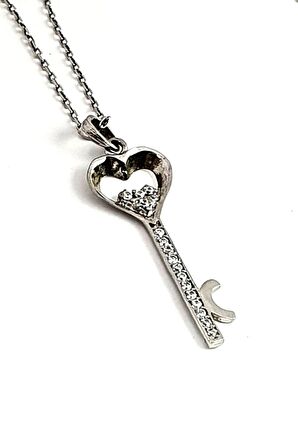 kalbimin anahtarısın gümüş kolye