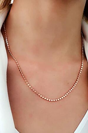 Italyan tasarımı gümüş üzerine rose altın kaplama uzun zincir kolye 