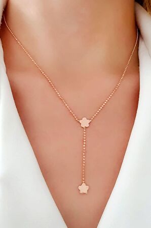 gümüş üzerine rose altın kaplama italyan tasarımı kolye