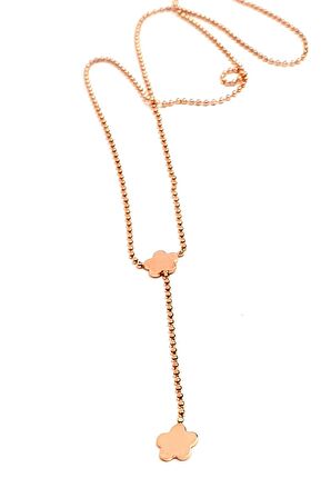 gümüş üzerine rose altın kaplama italyan tasarımı kolye