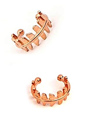 Gümüş üzerine rose  altın kaplama trend kıkırdak küpe