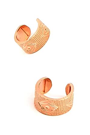 Gümüş üzerine rose altın kaplama trend kıkırdak küpe