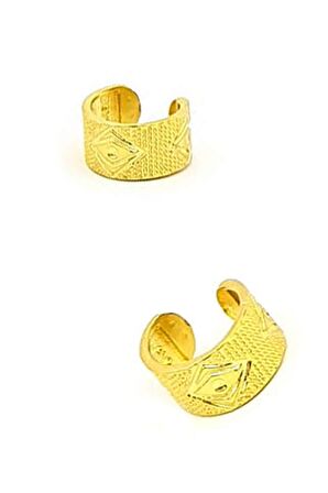 Gümüş üzerine altın kaplama trend kıkırdak küpe 