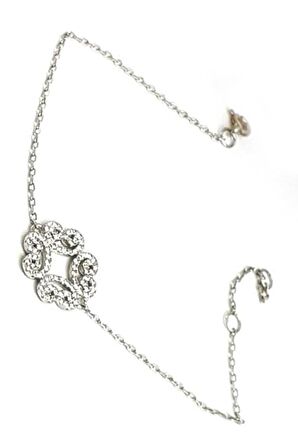 Pırlanta ışıltısında zirkon taşlı italyan tasarımı gümüş bileklik 