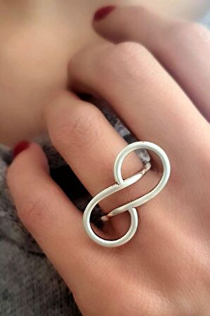 Sonsuzluk tasarım gümüş yüzük 