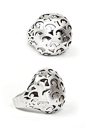 Bombeli gümüş tasarım yüzük 