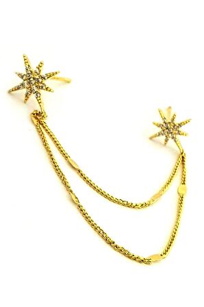 Zirkon taşlı Kutup yıldızı Gümüş Küpe