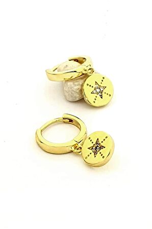 İtalyan tasarımı gümüş zirkon taş detaylı küpe